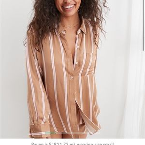 Aerie Satin PJ-To-Party Shirt | Size: Large